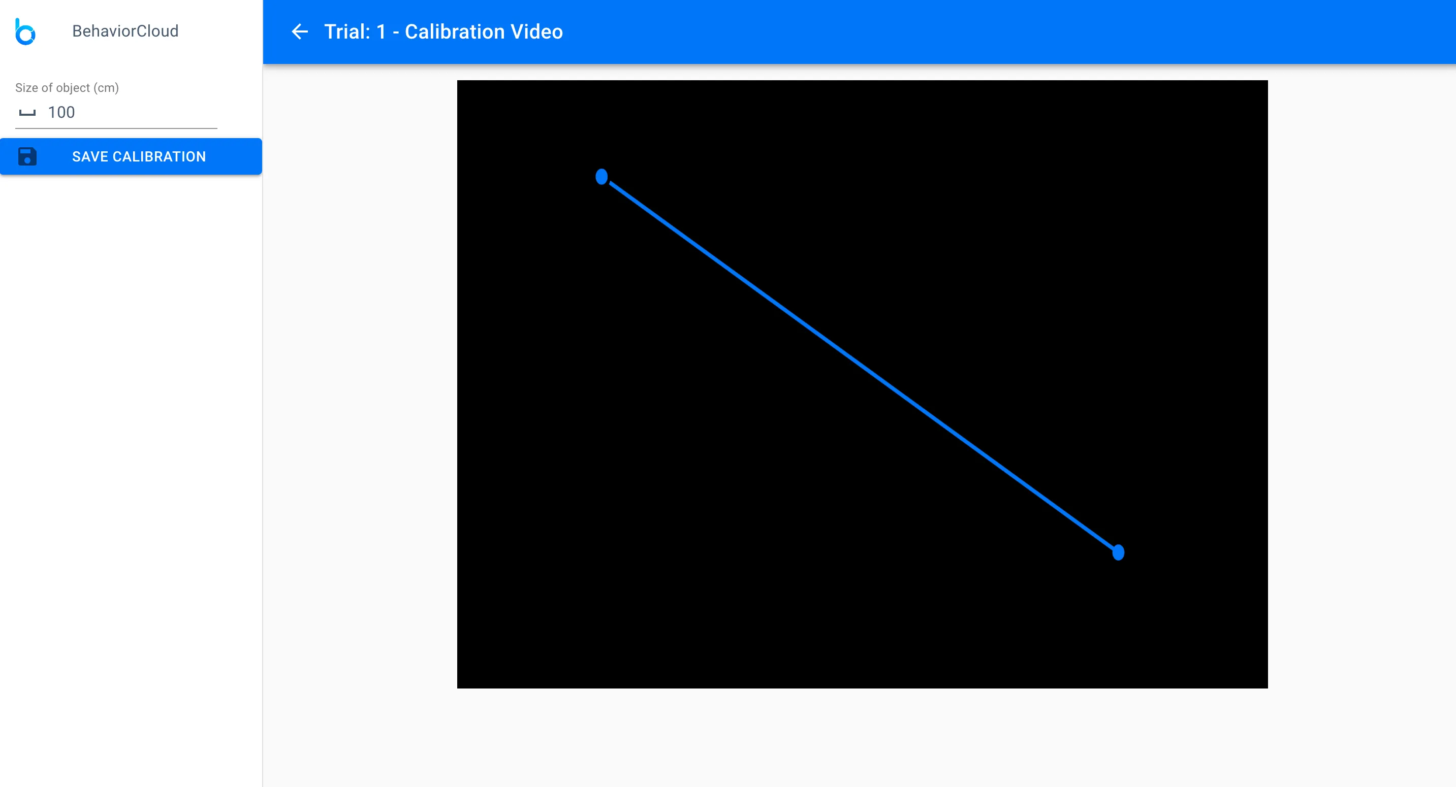 Setting distance calibration with line
